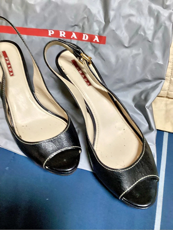 Prada Shoes - Prada Slingback Platform Heels Black EU 39 1/2